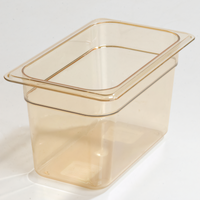 StorPlus High Heat 1/4 Size 6-Inch Deep Hot Food Pan, 4 Qt, Amber Polyethersulfone