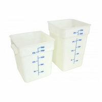 4 Quart Square White Polypropylene Food Storage Container