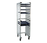New Age U-Type Mobile Full-Height Front-Load Nesting Aluminum Bun Pan Rack, 20-Pan Capacity