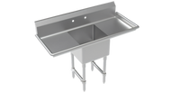 Krowne Royal Series 1-Compartment Commercial Sink with Left and Right Drainboards