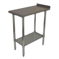 Serv-Ware 12-Inch x 30-Inch Equipment Filler Table with 18/430 Stainless Steel Top, 1-1/2-Inch Rear Up-Turn, and Galvanized Undershelf