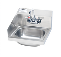 Krowne Wall-Mount Stainless Steel Hand Sink with Left Side Splash and Faucet Included