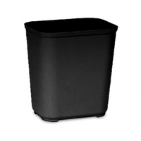 Rubbermaid Commercial 28-Quart Fire-Resistant Fiberglass Waste Basket, Black