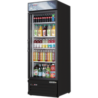 Everest Refrigeration EMGR10B 24-Inch Single-Section Reach-In Glass Door Merchandiser Refrigerator, 10 Cu. Ft., Bottom-Mounted Self-Contained
