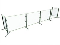 Flav-R-Shield Portable 4-Bay Single-Sided Sneeze Guard, 132-Inch Wide