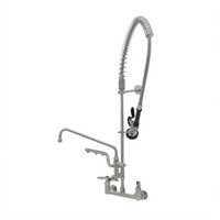 EverSteel 8-Inch Wall Mount Pre-Rinse Mixing Faucet with 12-Inch Swing Nozzle