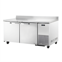 True SPEC SERIES Deep Work Top Two-Section Worktop Refrigerator, 67-1/4 Inch Wide, Stainless Steel
