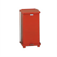 Defenders 6-1/2 Gallon Red Step-On Trash Can with Retainer Band and Plastic Liner