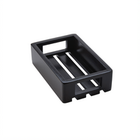 American Metalcraft Espresso Rectangular Wooden Serving Crate, 10-1/8 Inch Long
