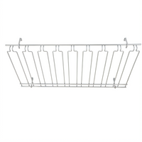 Chrome-Plated Ceiling-Mounted Overhead Glass Rack with 8 Channels, 18 x 36 x 4 Inches