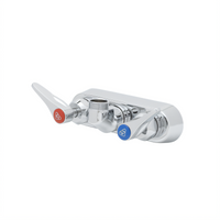 T&S Brass B-1115-CR-LN Wall-Mount Workboard Faucet Base, 4-Inch Centers, Lever Handles, Cerama Cartridges, Without Spout