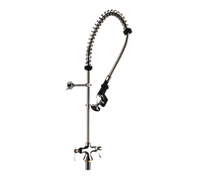 General Hardware Deck Mount Pre-Rinse Faucet with 6-Inch Wall Bracket, Spray Valve, and 44-Inch Flexible Stainless Steel Hose