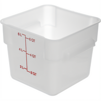 CFS Brands 11962PE02 Squares Commercial Food Storage Containers Case of 6
