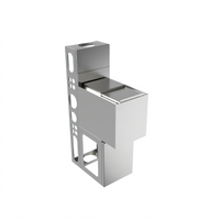 BK Resources Underbar Insulated Stainless Steel Ice Bin with Sliding Cover