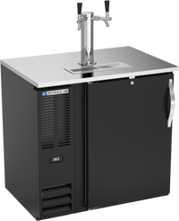 Beverage-Air DDN36HC-B Shallow-Depth Direct Draw Draft Beer Cooler, 36-Inch Wide, 1 Door, Dual-Faucet Tower, 1/2-Keg Capacity
