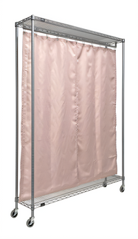 Quantum WRC74-1260GY-2PC Mobile Privacy Partition with Curtain, Gray Epoxy Antimicrobial Finish