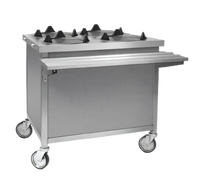 Director's Choice Mobile Heated Dish Dispenser with Four 9-1/8 Inch Plate Tubes