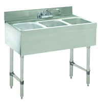 Advance Tabco Special Value Series CRB-33C-X 3-Compartment Stainless Steel Bar Sink with 12-Inch Deck-Mount Faucet