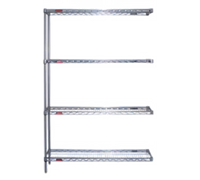 Eagle Group Valu-Master 4-Tier Add-On Wire Shelving Unit, 72W x 18D x 63H, Pewter Gray Epoxy