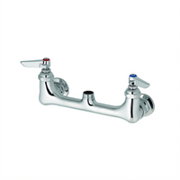 T&S Brass 8-Inch Wall-Mount Double Pantry Faucet with Swivel Outlet, Low Lead, ADA Compliant