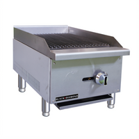 Black Diamond 16-Inch Countertop Gas Charbroiler, Radiant Heat, Natural Gas, 1 Burner