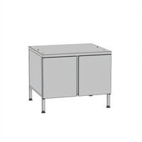 RATIONAL Stand IV Stationary Stainless Steel Oven Stand with Hinged Doors and 14 Supporting Rails