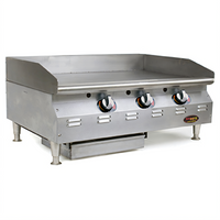 RedHots Chef's Line Countertop Natural Gas Griddle with 3/4-Inch Smooth Steel Plate, 24 Inch, 62,500 BTU