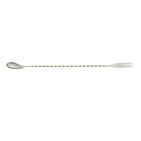 Barfly 12-3/8-Inch 18/8 Stainless Steel Bar Spoon with 3-Tine Fork End