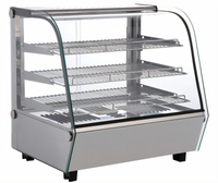Omcan Countertop Full-Service Heated Display Warmer with Curved Glass and 3 Shelves