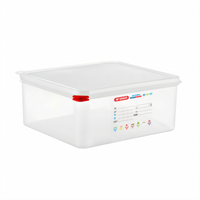 Araven 14.7 Qt Clear Rectangular Food Storage Container with Airtight Lid, GN 2/3 Size