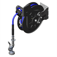 T&S Brass Open Epoxy-Coated Retractable Hose Reel System with 3/8-Inch x 35-Foot Hose and 1.15 GPM Spray Valve