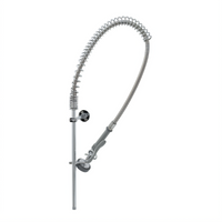 T&S Brass Wall-Mounted Pre-Rinse Unit with 44-Inch Hose, 18-Inch Riser, and 1.15 GPM Spray Valve, Without Base Faucet
