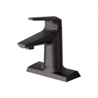 T&S Brass LakeCrest Aesthetic 4-Inch Centerset Deck-Mount Single-Handle Escutcheon Faucet, Matte Black