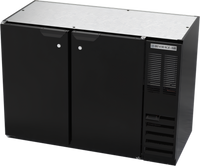 48-Inch Two-Section Food-Rated Solid Door Back Bar Refrigerator with Stainless Steel Top