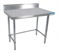 BK Resources 96-Inch x 30-Inch Stainless Steel Work Table with 5-Inch Riser
