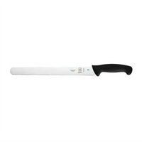 Mercer Culinary Millennia 12-Inch Stamped Slicer Knife, Plain Edge, Black Non-Slip Handle