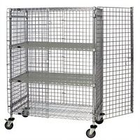 Quantum Mobile Chrome-Plated Wire Security Cage with 2 Intermediate Shelves, 60