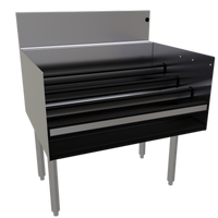 Glastender Free Standing Stainless Steel Underbar Liquor Steps, 30-Inch W x 24-Inch D, 4-Step