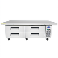 Atosa 76-Inch Refrigerated Chef Base with Extended Top, 4 Drawers, 12.1 Cu. Ft.
