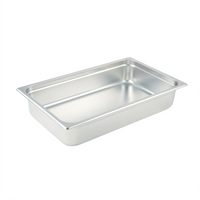 Winco Full-Size 4-Inch Deep Straight-Sided Steam Table Hotel Pan, 25 Gauge 18/8 Stainless Steel