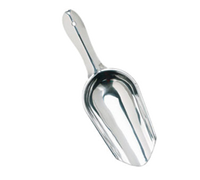 Crestware 12 oz Stainless Steel Round-Bottom Ice Scoop with Curved Triple-Welded Handle