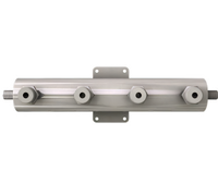4-Station Pass-Through Beer Manifold with 1/2 Inch Barb Inlet and Outlet
