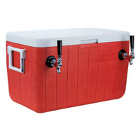 Micro Matic USA 48 Quart Ice Chest Coil Cooler with 2 Faucets, Red