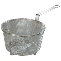Carlisle 9.75-Inch Round Chrome-Plated Mesh Fryer Basket with Front Drain Hook