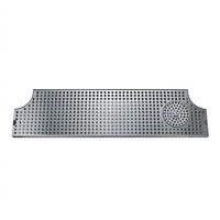 Micro Matic Surface Mount Stainless Steel Drip Tray Trough with Integral Glass Rinser and Metropolis H Cutout, 52 Inch