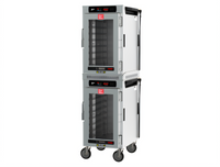 Metro HotBlox Narrow 16-Pan Dual-Cavity Pass-Thru Mobile Insulated Holding Cabinet, Digital Touchscreen, Clear Front/Solid Rear Doors