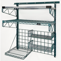 Quantum Store Grid Medium-Duty Wall-Mounted Shelf Starter Kit with 40-Inch Track and Grid Panel
