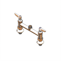 T&S Brass B-0220-EELN 8-Inch Deck Mount Manual Mixing Faucet, Less Nozzle, Lever Handles