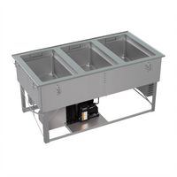 Vollrath 3-Well Hot/Cold/Frozen Self-Contained Drop-In Food Well Unit with Auto Drain and Flat Flange, 120/208-240V
