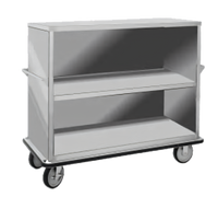 FWE Super Duty Enclosed Queen Mary Utility Cart, 3 Shelves, 62-Inch Wide, Stainless Steel, 1600 lb. Capacity